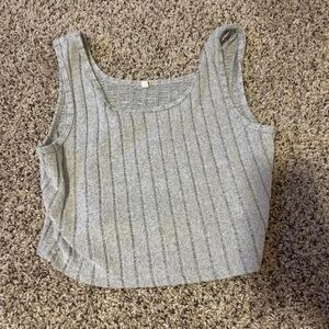 H&M Gray Ribbed Tank Top